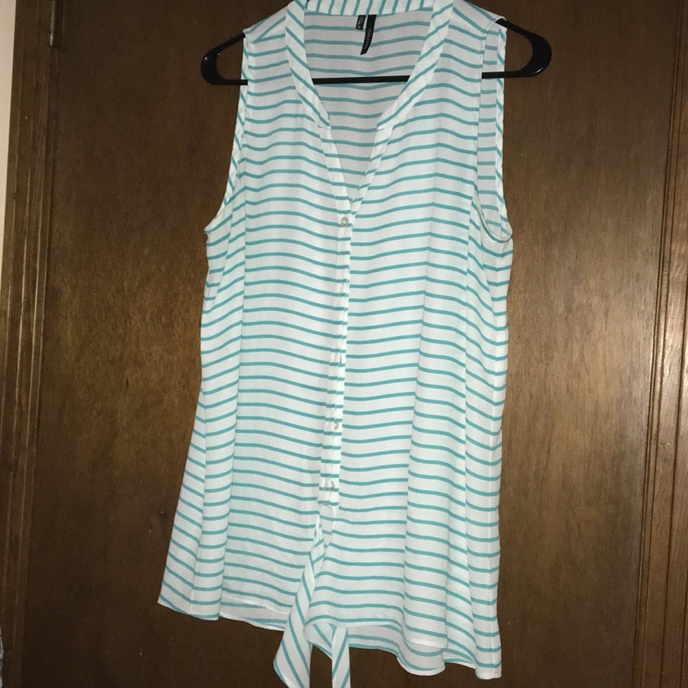 Tie Bottom Button Up Blouse